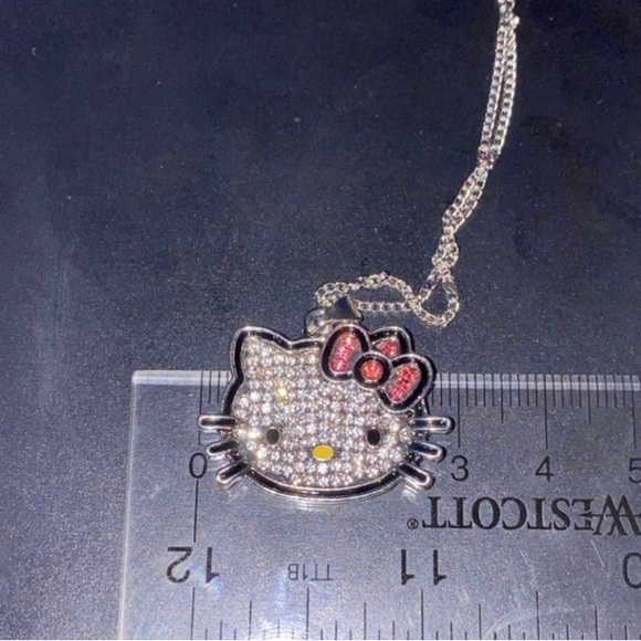 Hello Kitty Necklace 20 Inches heavy Cubic Zirconia 925k Brand New chain - Picture 2 of 6